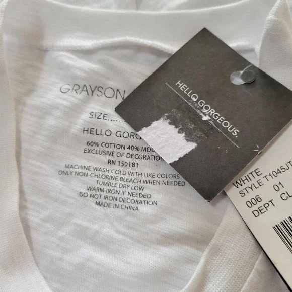 Grayson Threads Montauk Short Sleeve Graphic T-Shirt, White NWT $13 Size Medium - Picture 6 of 6